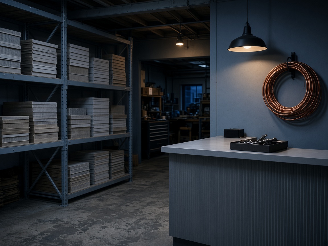 Air filters on shelves inside the Texair HVAC shop