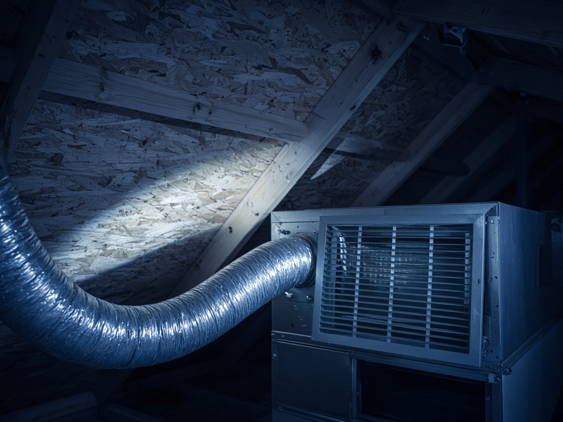 Insulated attic duct and air handler on a residential job